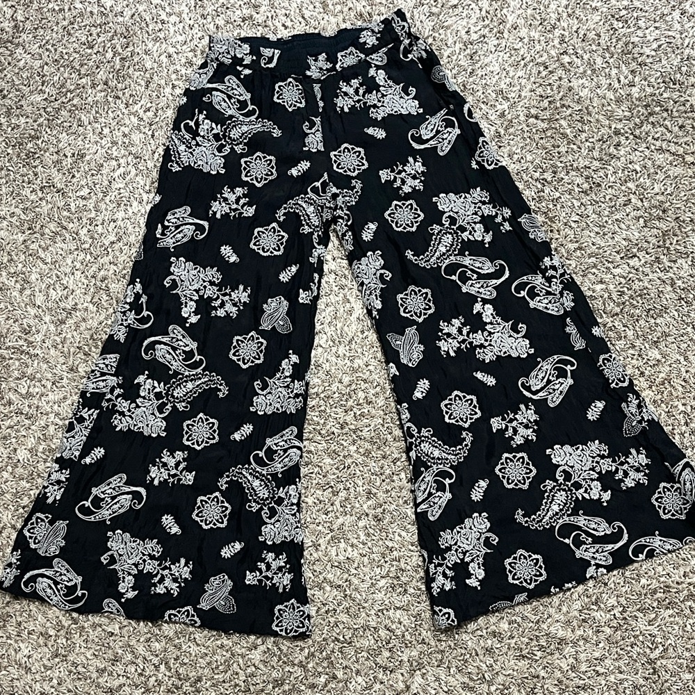 Johnny Was Biya Wide Leg Floral Embroidered Pants XS